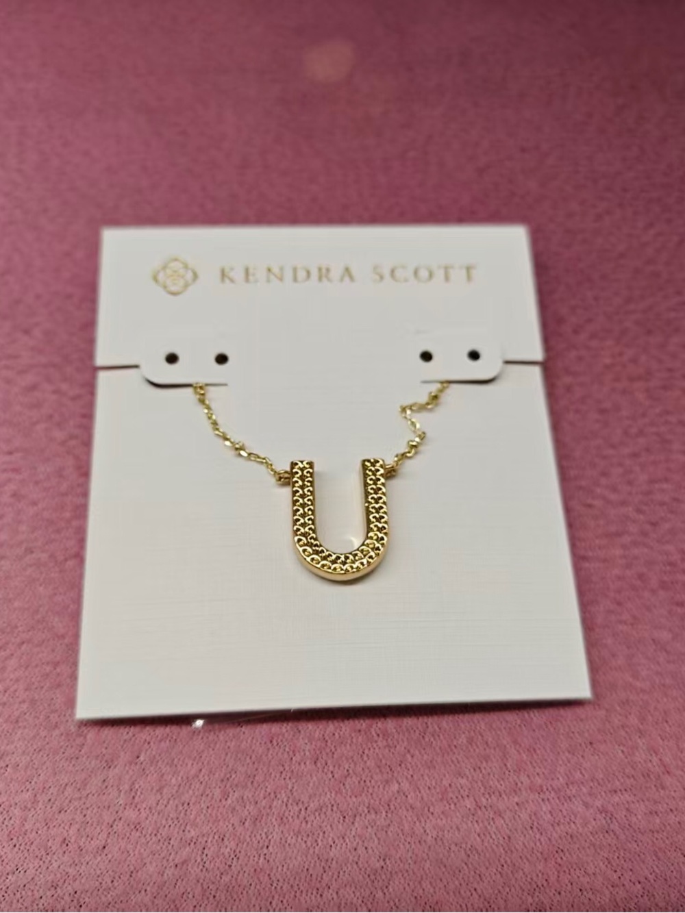 Kendra Scott Gold Textured U Pendant Necklace